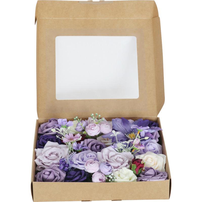 Simulation Flower Box Flower Wedding Birthday Party Accompaniment Gift Flower Box Handmade DIY